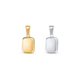 Blank Round Rectangular Charm