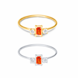 Rectangular Red Diamond Ring