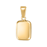 Blank Round Rectangular Charm