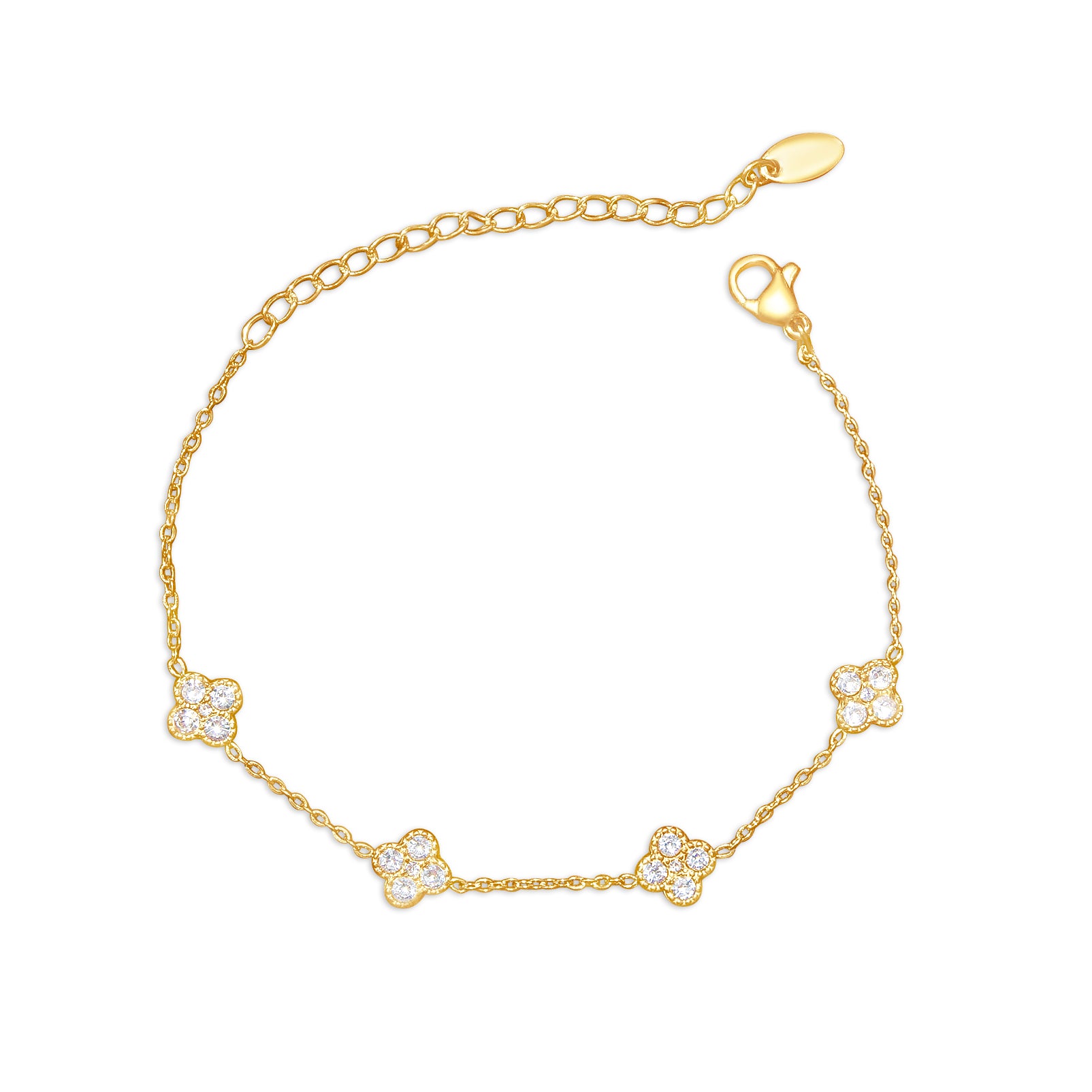 Multiple Small Diamond Flowers Bracelet