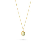 Green Stone Teardrop Necklace
