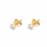 Square Diamond Gold Studs