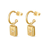 Diamond Star Pendant Hoops
