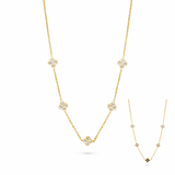 Multiple Small Diamond Flowers Necklace
