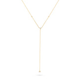 Three Diamond Flower Y Necklace