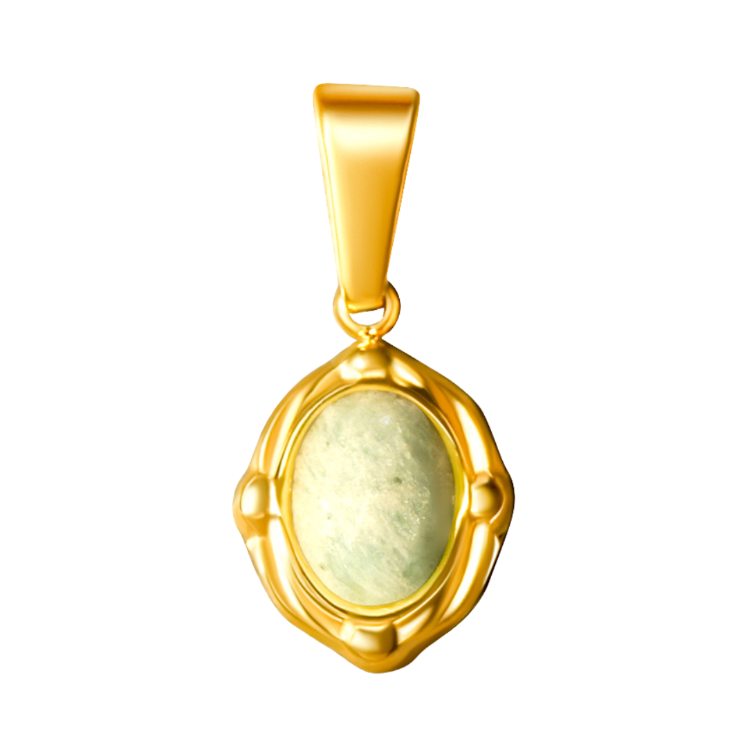 Gold Framed Green Charm
