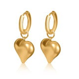 Chunky Heart Hoop Earrings