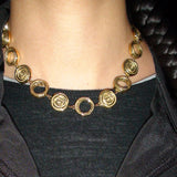 Chunky Circle Swirl Necklace