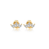 Five Diamond Crown Stud Earrings