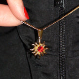 Red Sun Pendant Charm