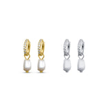 Diamond Huggies with Pearls