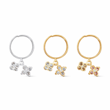 Dangly Diamond Flowers Ring