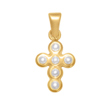 Pearl Cross Pendant Charm