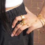 Gold Beaded Hand Chain