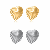 Heart Studs with Lines