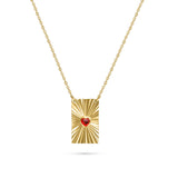 Red Heart Gold Pendant Necklace