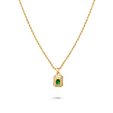Green Stone Rope Necklace