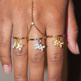 Dangly Diamond Flowers Ring