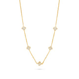 Multiple Small Diamond Flowers Necklace
