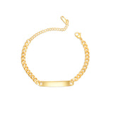 Gold Blank Bar Cuban Bracelet