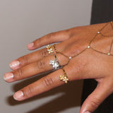 Dangly Diamond Flowers Ring