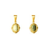 Gold Framed Green Charm
