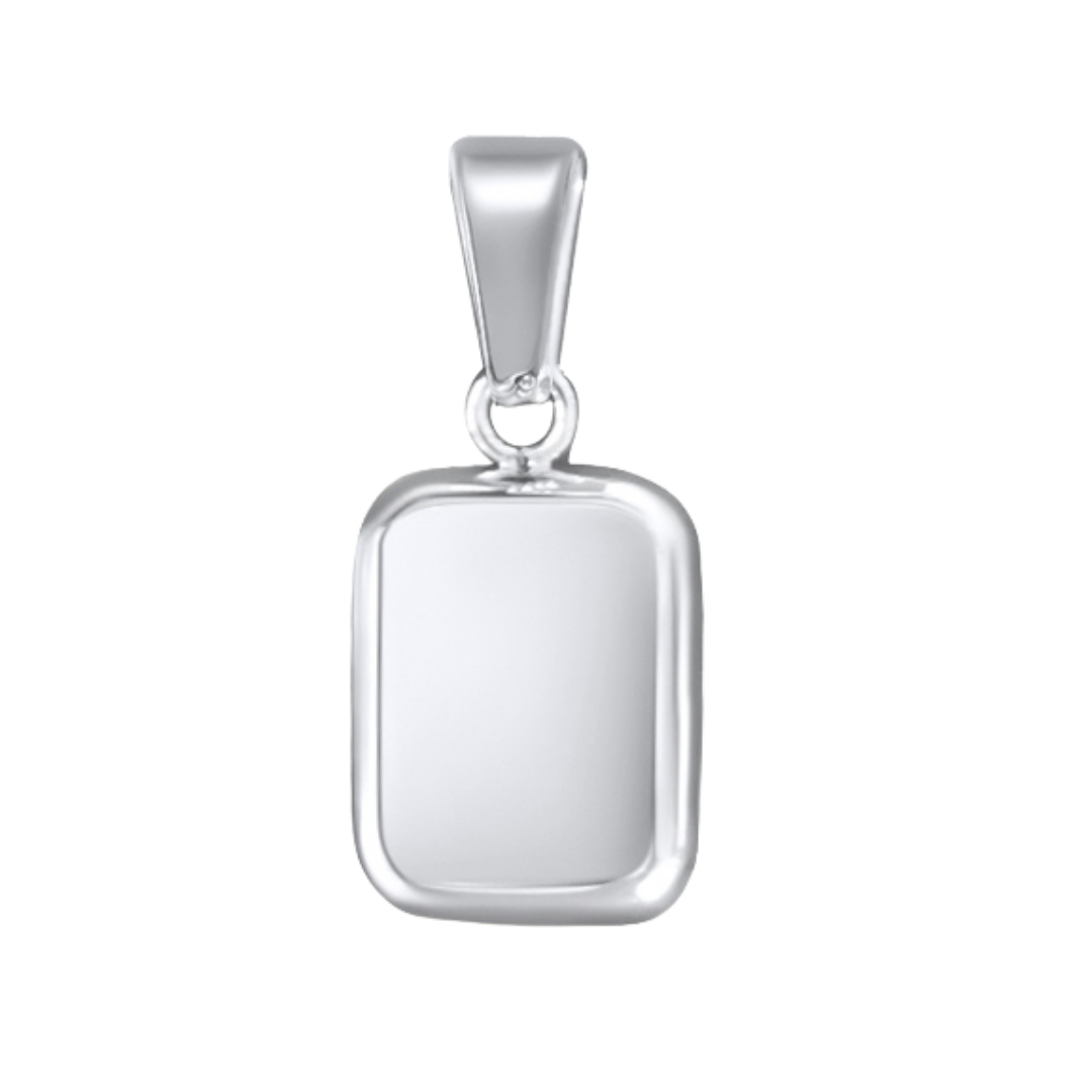 Blank Round Rectangular Charm
