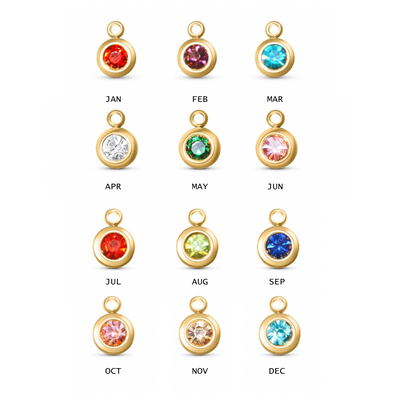 Round Birth Stone Charms