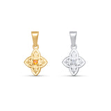 Patterned Clover Charm Pendant