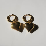 Chunky Heart Hoop Earrings