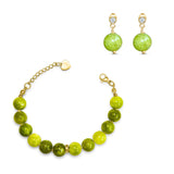 Green Bead Set (Earrings & Bracelet)