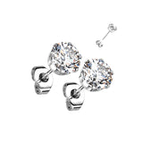 Silver Diamond Studs