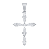 Oval Pointed Diamond Cross Charm