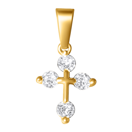Pointed Diamond Cross Charm