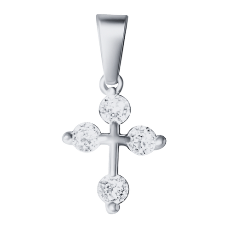 Pointed Diamond Cross Charm