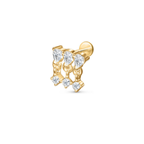 Dangly Three Diamond Flatback Earring
