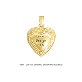 Personalised Patterned Heart Locket Pendant