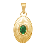 Oval Framed Green Stone Charm