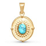 Oval Framed Turquoise Charm